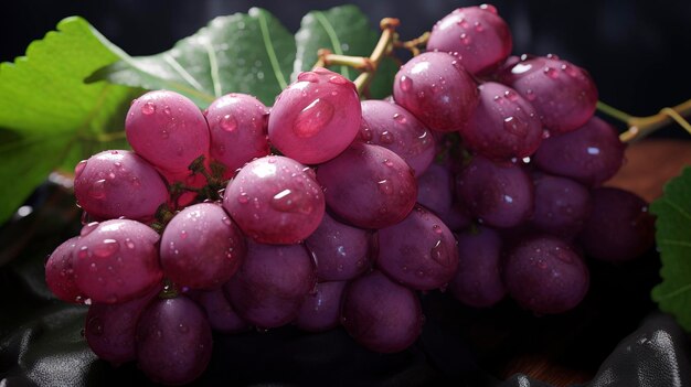 A photo of a closeup of a bunch of grapes