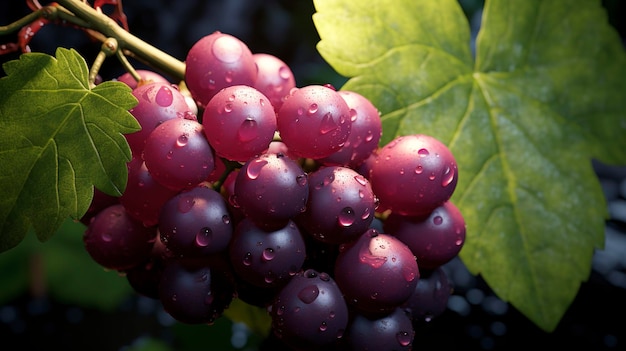 A photo of a closeup of a bunch of grapes