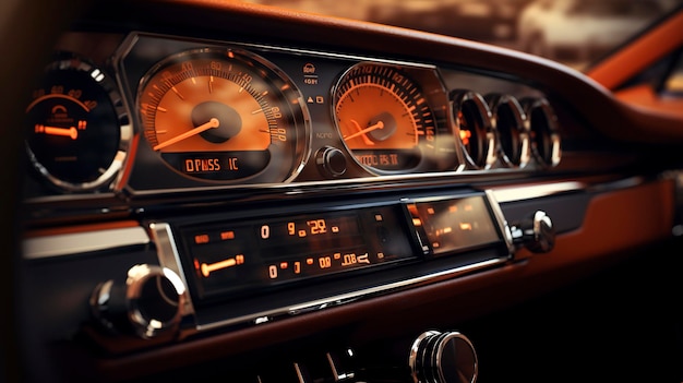 A photo of a closeup of a car dashboard