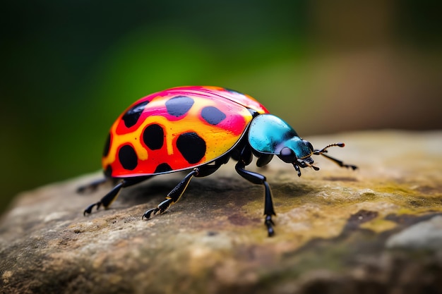 Photo of closeup of a colorful beetle 4k wallpaper