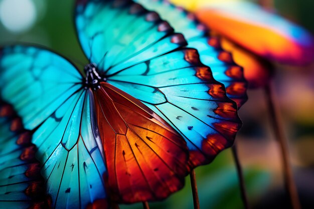 Photo of closeup of a colorful butterfly wing 4k wallpaper