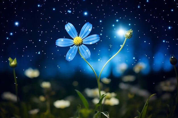 Photo photo of closeup of a daisy with a celestial starry