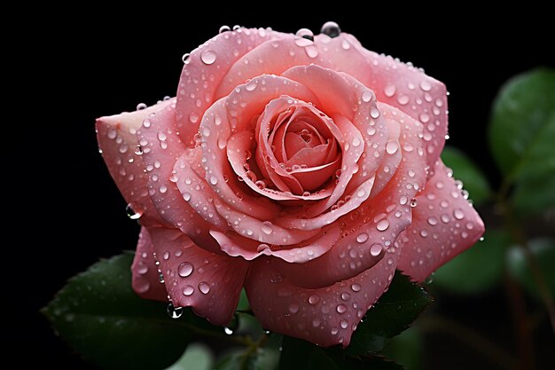 Photo of Closeup of a dewcovered rose spring flowers