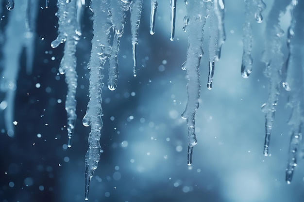 Photo photo of closeup of icicles forming during a snowstorm