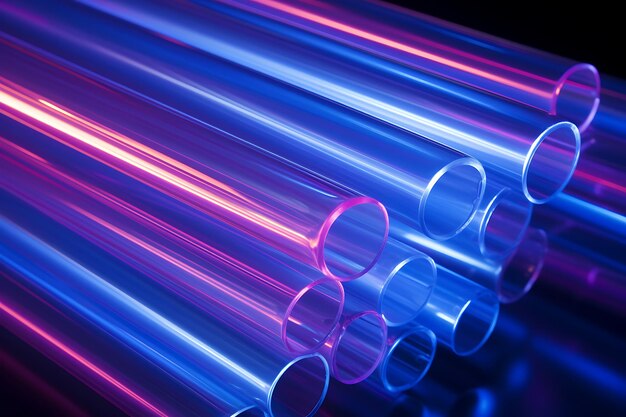 Photo of closeup of neon tubes forming patterns neon