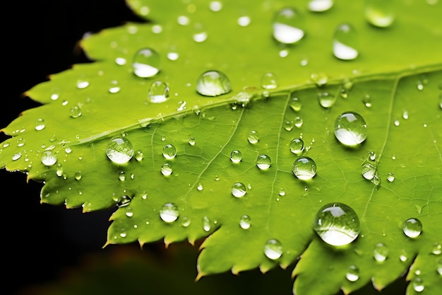 Photo of Closeup of a raindrop on a leaf 4K Wallpaper