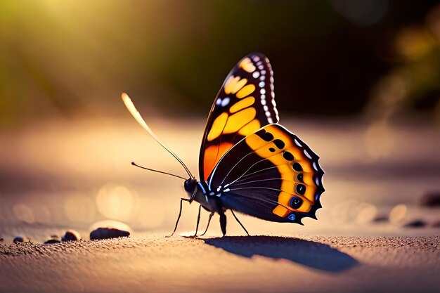 Photo closeup shot of a beautiful butterfly with interesting textures