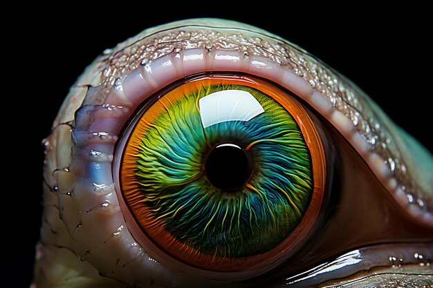 Photo photo of closeup of a snails eye macro photography