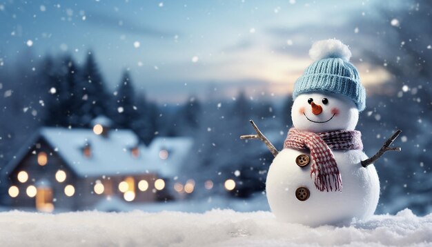 photo closeup view of snowman winter concept