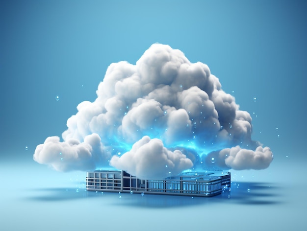 Foto cloud computing icona creativa icona di rendering fotografico 2d