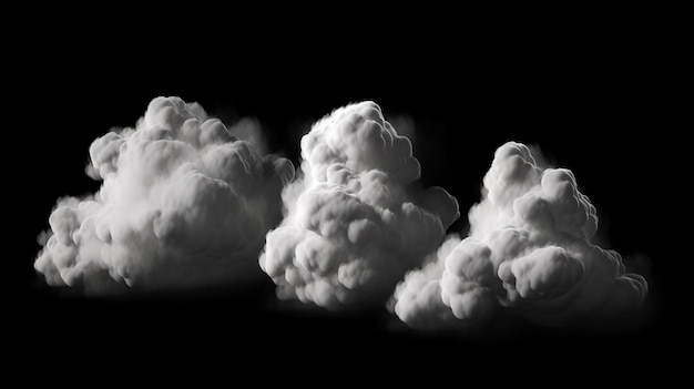 Photo of clouds isolated on black background