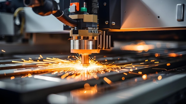 Premium AI Image | Photo of cnc laser in a workshop industrial with ...