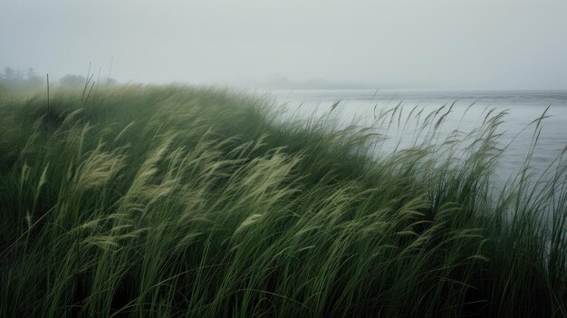 A photo of a coastal marsh tall grass