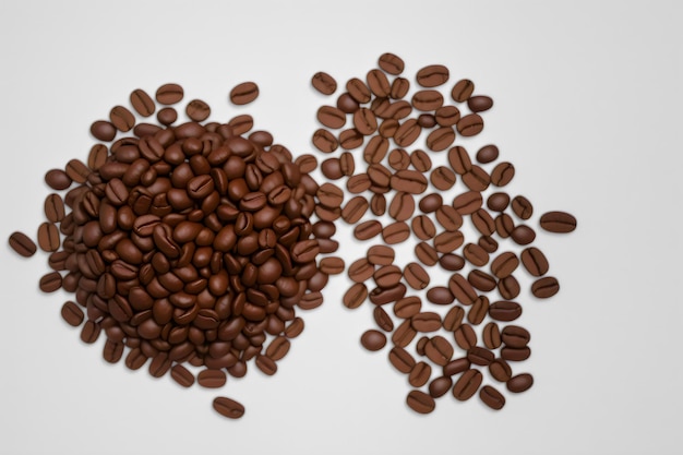 Photo photo coffee beans levitate on a white background