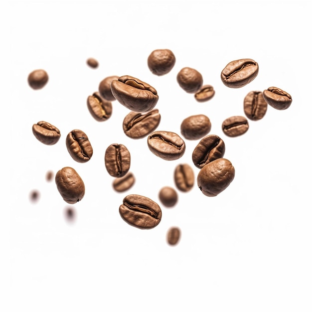 Photo photo coffee beans levitate on a white background