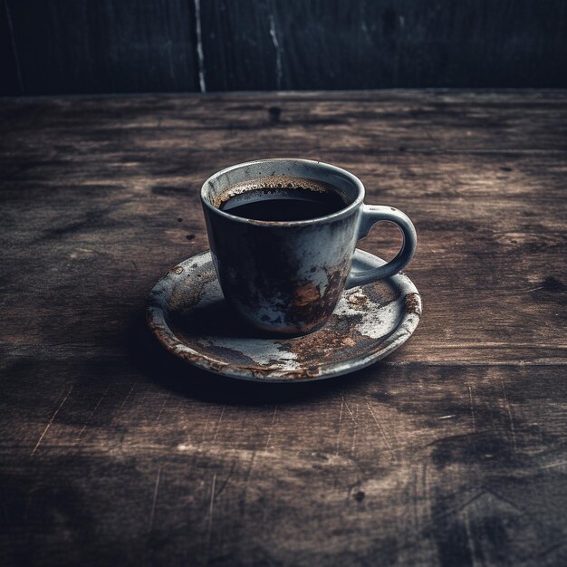 photo of a coffee on a table black color