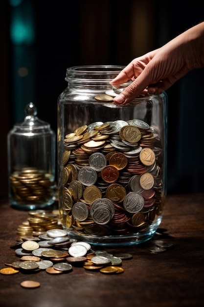 photo coin in jar