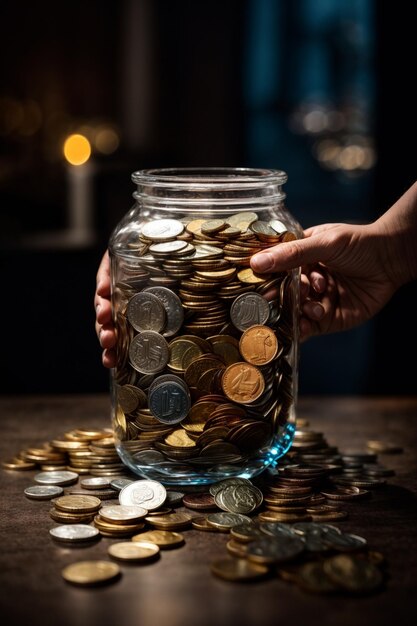 photo coin in jar