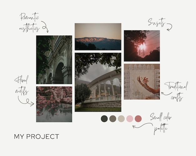 Photo collage frames template for interior design
