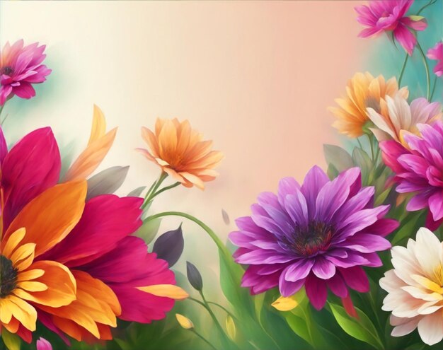 Photo a color floral pattern background