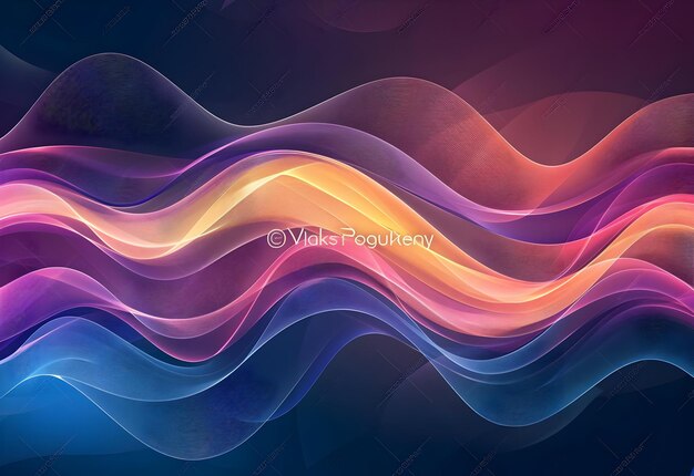 色とりどりの抽象的な波と形状の写真