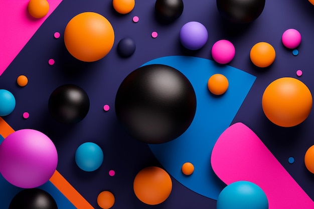 Photo a colorful background with a black ball