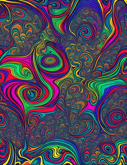 Photo of Colorful background with vibrant swirls and bubbles