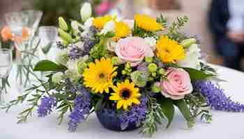 Photo photo colorful beautiful spring or summer bouquet flowers