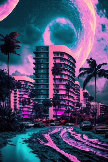 A photo of colorful building with spiral generative ai