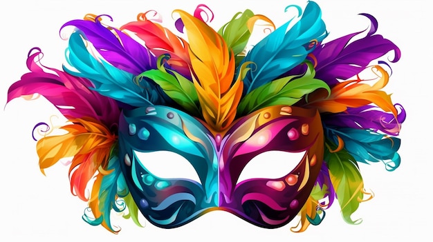 Photo photo of colorful carnival mask on an isolated white background