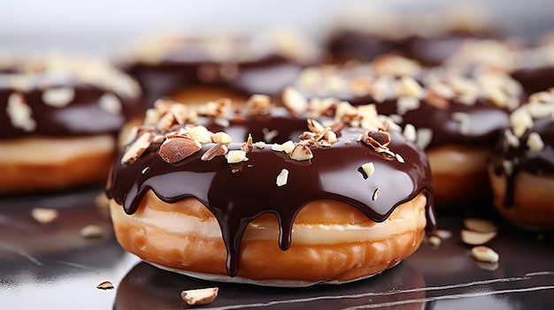 Фото красочных вкусных пончиков Donuts, изолированных на белом фоне