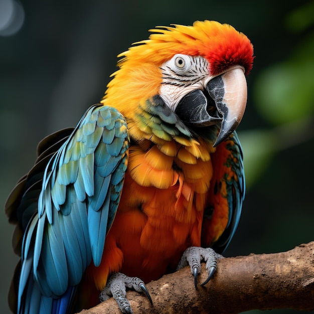 Photo of a colorful and exotic macaw