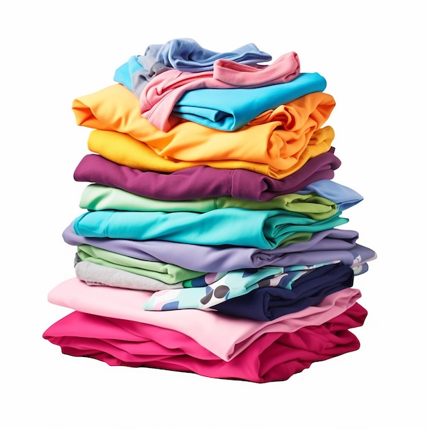 Photo of colorful folded clothes