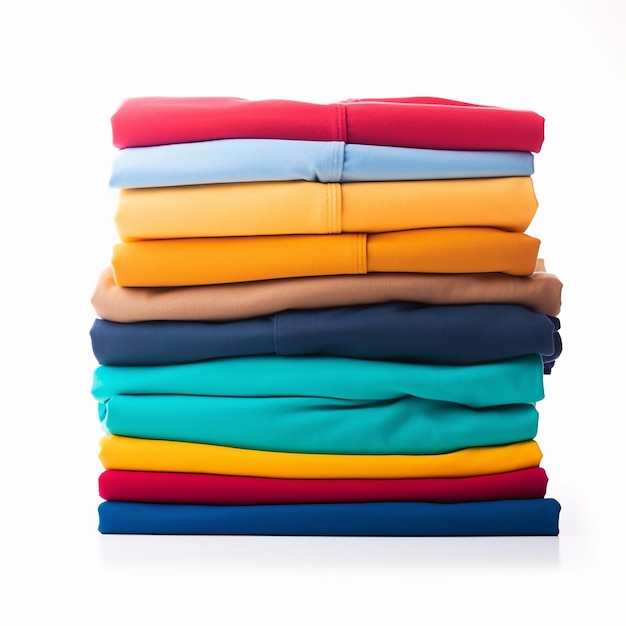 Photo of colorful folded clothes