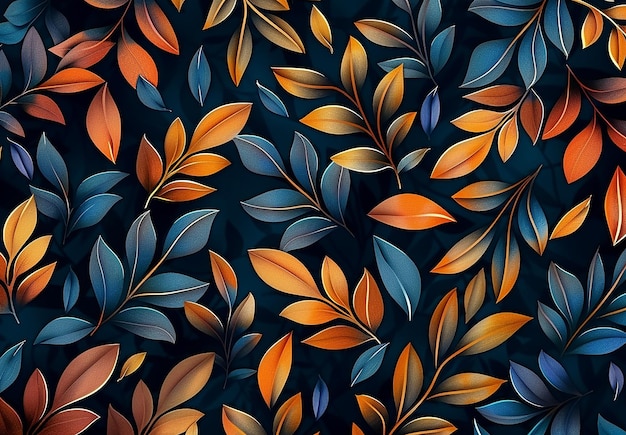 Photo of colorful leaves pattern wallpaper background design