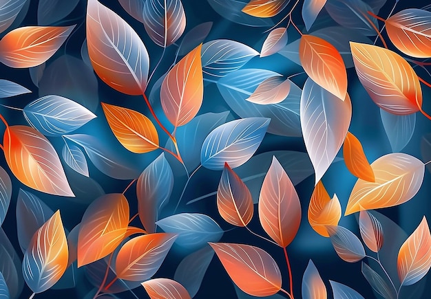 Photo of colorful leaves pattern wallpaper background design