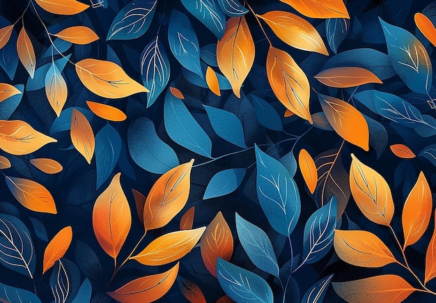 Photo of colorful leaves pattern wallpaper background design