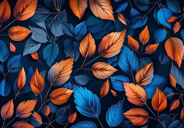 Photo of colorful leaves pattern wallpaper background design