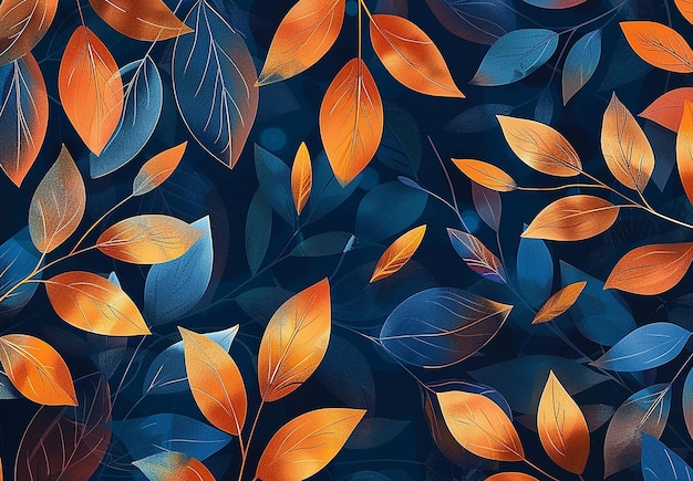 Photo of colorful leaves pattern wallpaper background design