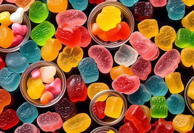 Photo of colorful lollipops with sweet candies