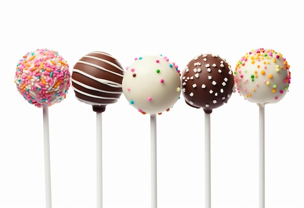 Photo photo of colorful lollipops with sweet candies