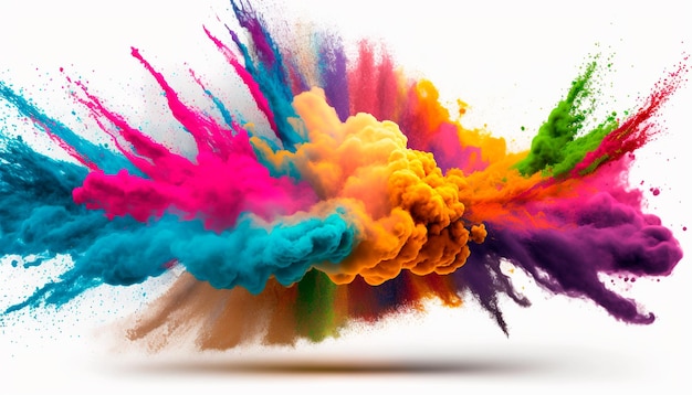 Photo colorful mixed rainbow holi powder