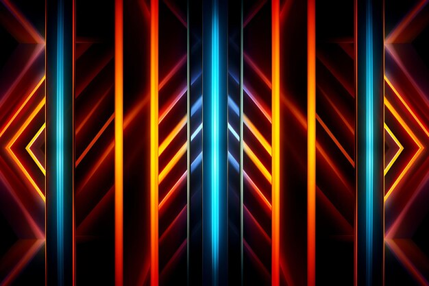 Photo of Colorful neon lights creating a mesmerizing pattern