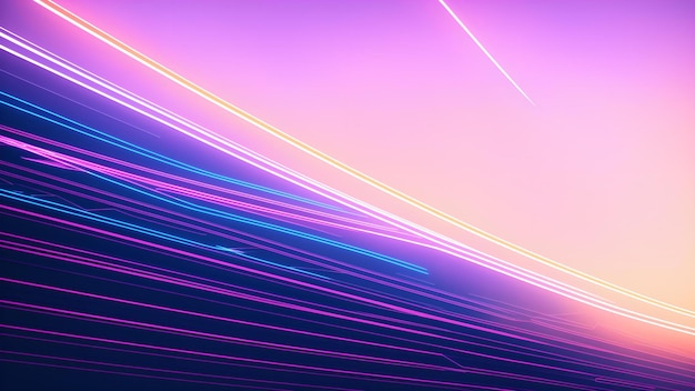 Фото цветных неоновых полос на ночном небе, сделанное с помощью длинной экспозиции