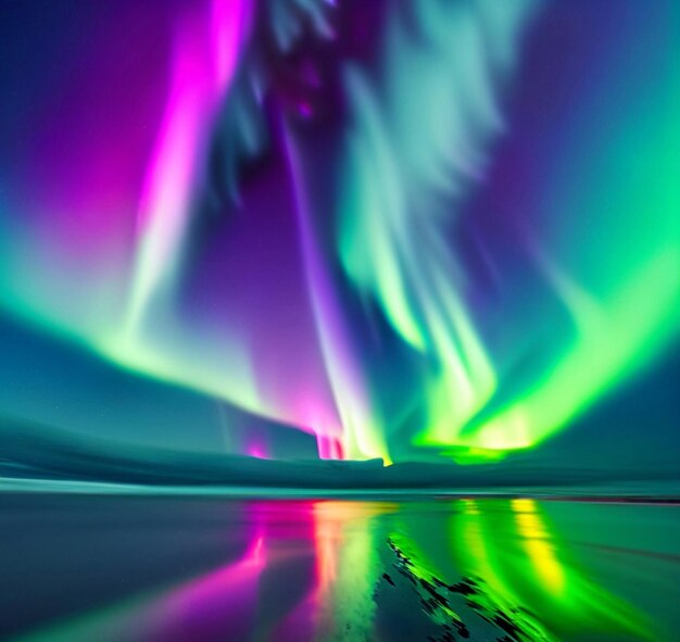 Photo colorful northern lights sky