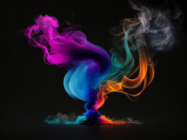 Photo a colorful painting with the word smoke on it