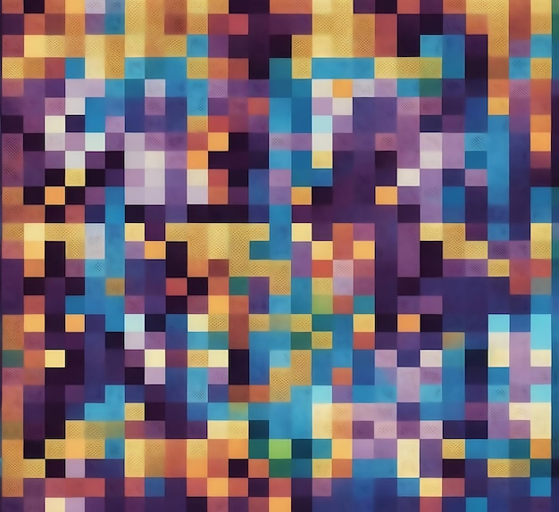 カラフルなピクセルパターン 背景の生成