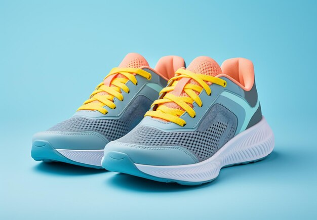 Photo photo colorful sports shoes in mockup for sale