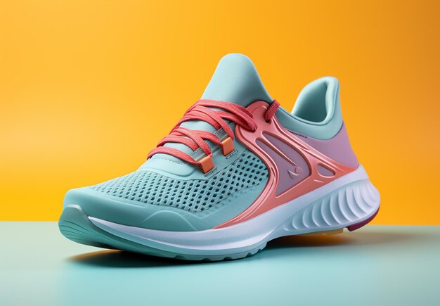 photo colorful sports shoes in mockup for sale