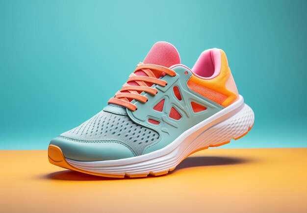 Photo photo colorful sports shoes in mockup for sale